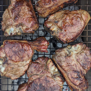 Lamb loin chops on the grill