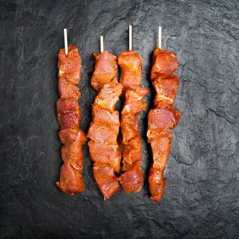 Suffolk reared free range Cretan Pork Souvlaki (Kebabs)