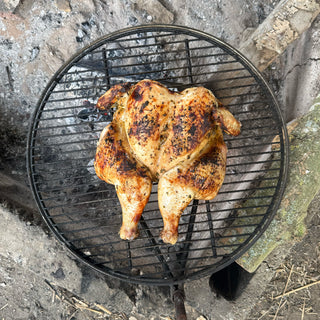 Summer Sorrel Spatchcock Chicken cooked outside