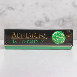 Box of Bendicks Bittermints on a marble background