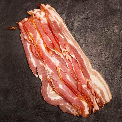 Dry cured oak smoked streaky bacon